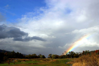 rainbows, clouds, and fires