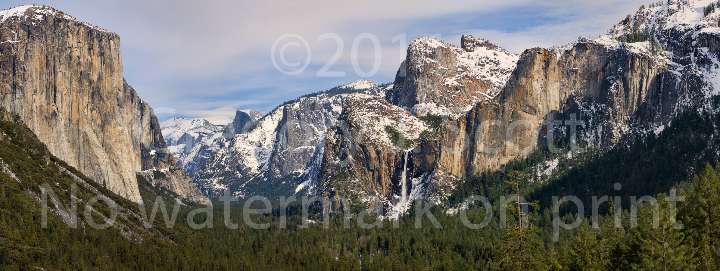 Photograph of Yosemite Valley with Snow, Photographed March 1, 2011